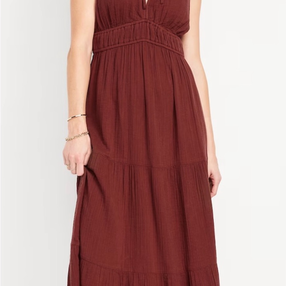 NWT Old Navy Red Smocked Sleeveless Sundress